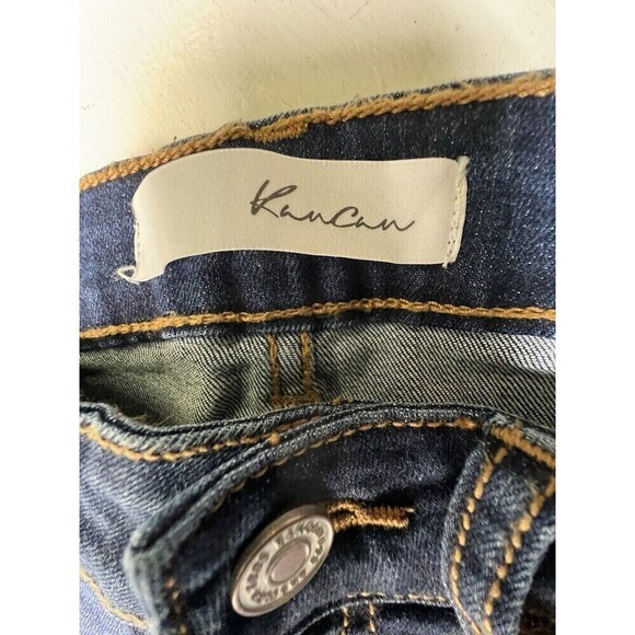 KanCan Jeans Womens Size 7/27 Blue Denim Mason Leopard Patch Cuff Skinny - Picture 10 of 11